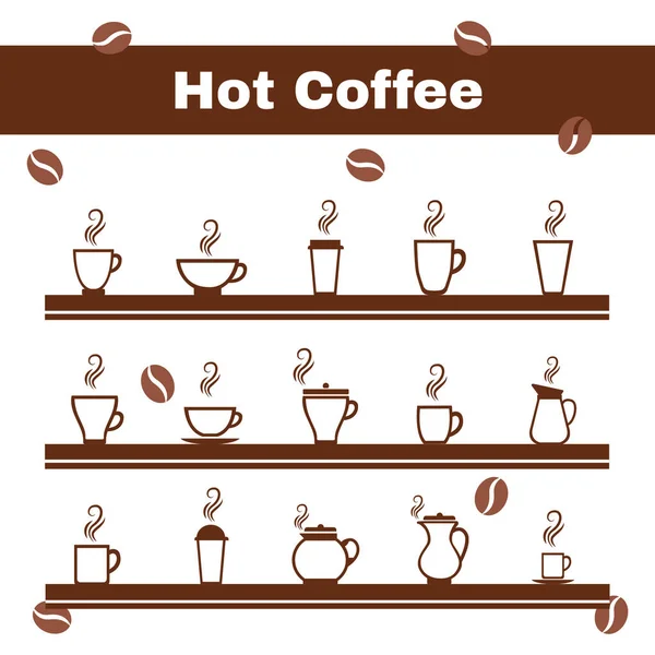Café Ilustración Simple Vector Color — Vector de stock