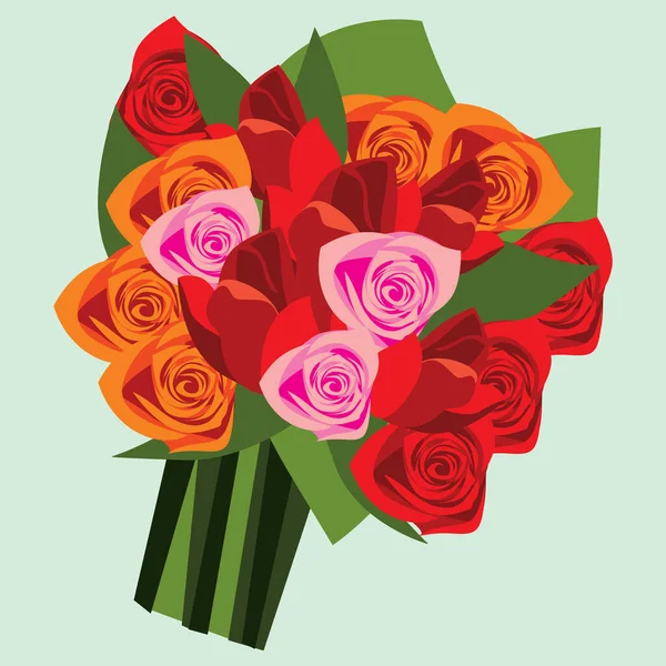 Λουλούδια Απλή Έγχρωμη Διανυσματική Απεικόνιση — Διανυσματικό Αρχείο