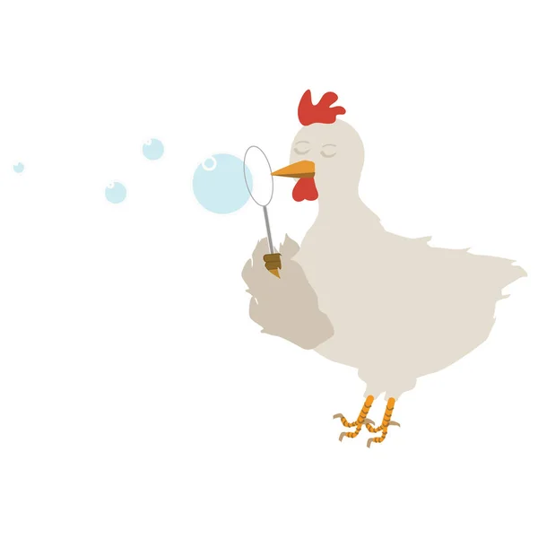 Gallo Pollo Sfondo Bianco — Vettoriale Stock