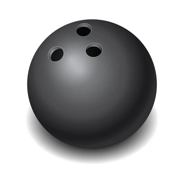 Zwart Wit Bowlingbal Met Schaduw Tafel — Stockvector
