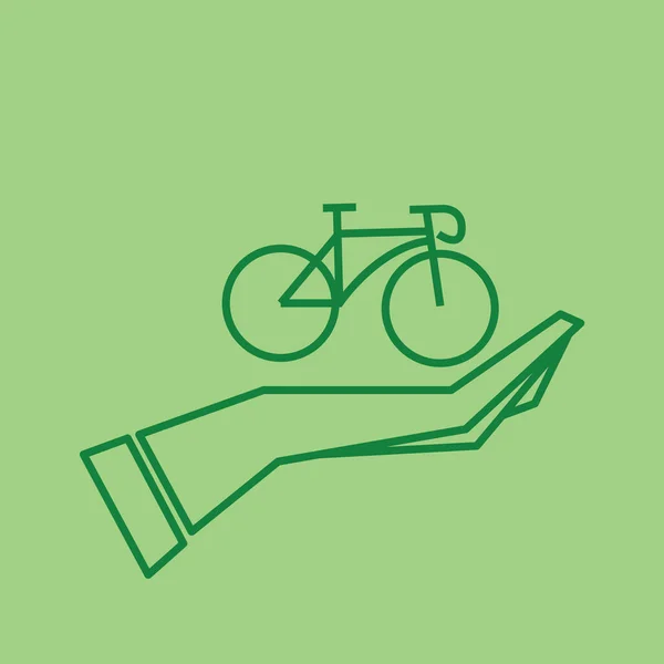 Illustrazione Vettoriale Dell Icona Singola Bicicletta Isolata — Vettoriale Stock