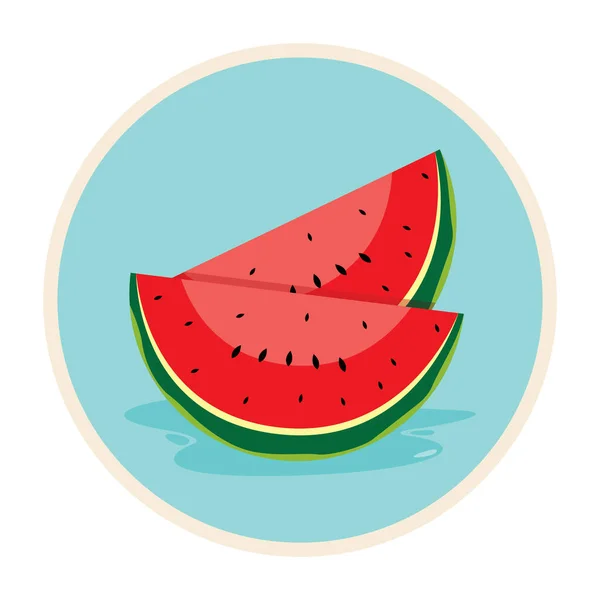 Watermelon Slice Icon Vector Illustration — Stock Vector
