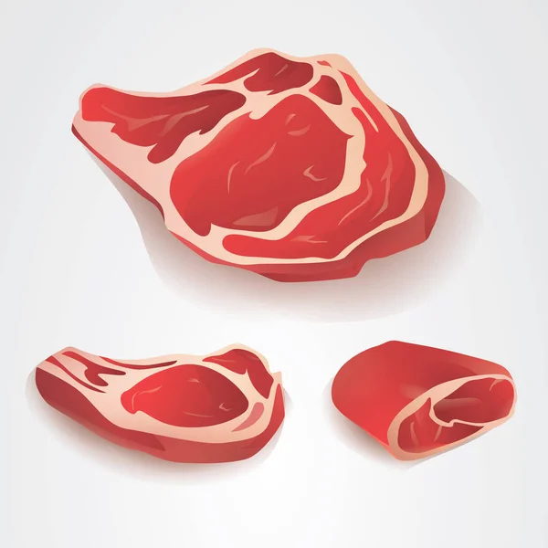 Ilustração Vetorial Bife Carne — Vetor de Stock