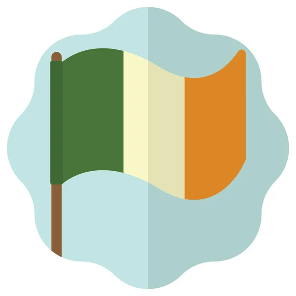 Ilustração Uma Bandeira Irlanda — Vetor de Stock