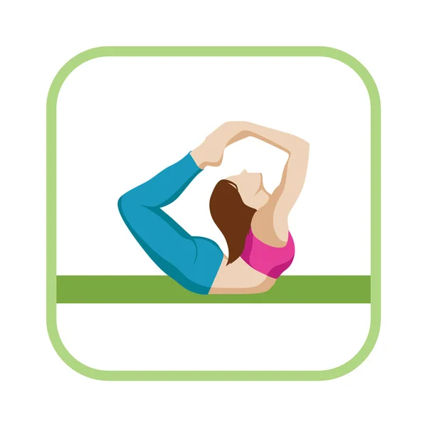 Vrouw Doen Yoga Oefening Witte Achtergrond — Stockvector