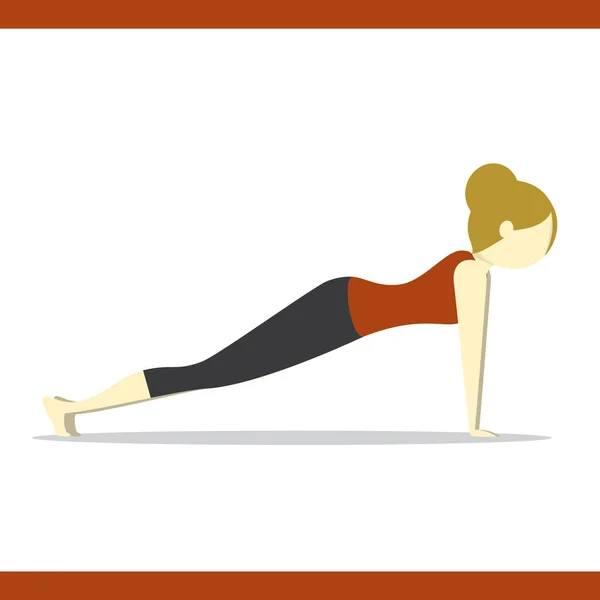 Mujer Haciendo Ejercicio Yoga Deporte Fitness — Vector de stock