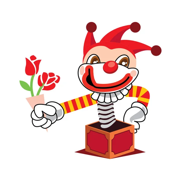 Tecknad Karaktär Clown Med Jul Dekoration — Stock vektor
