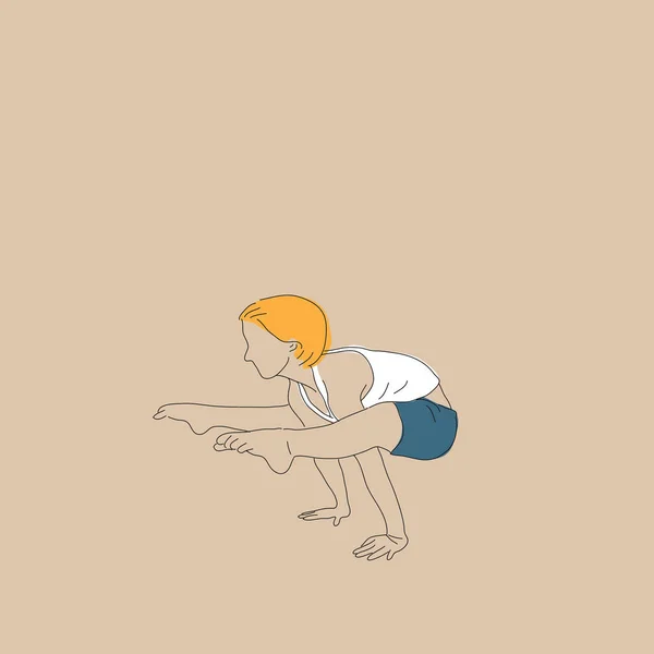 Vektorillustration Eines Mannes Anzug Beim Yoga — Stockvektor