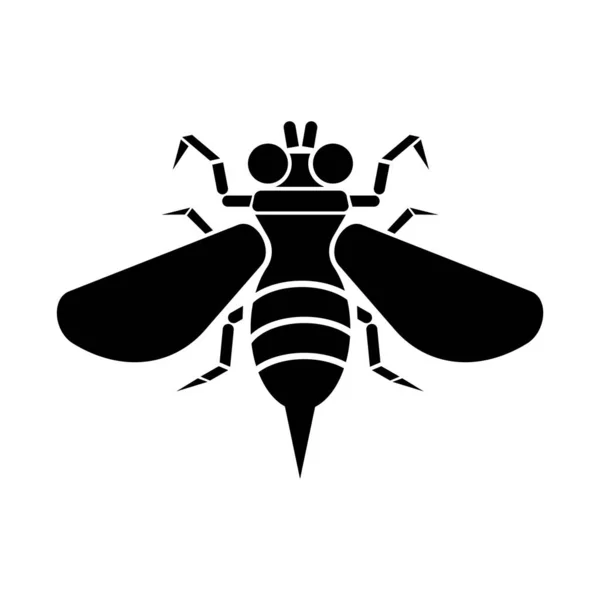 Insektsikon Svart Stil Isolerad Vit Bakgrund Insekter Symbol Vektor Illustration — Stock vektor