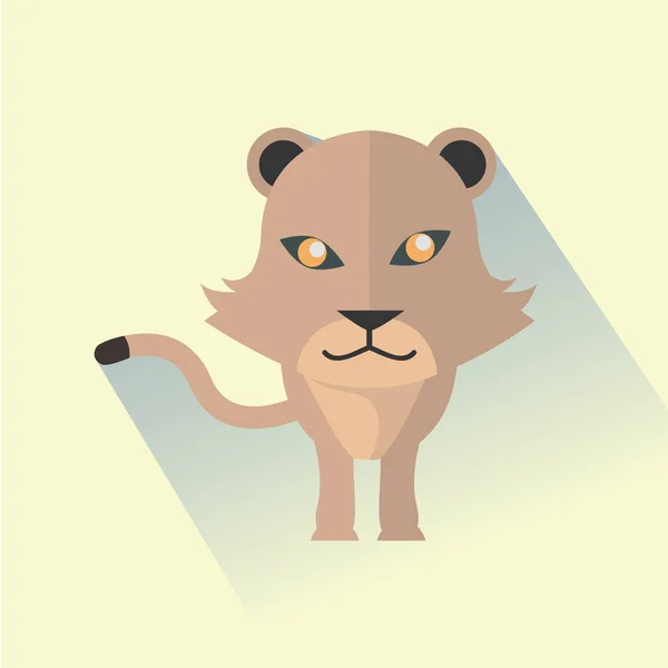 Dessin Animé Lion Mignon Illustration Vectorielle — Image vectorielle