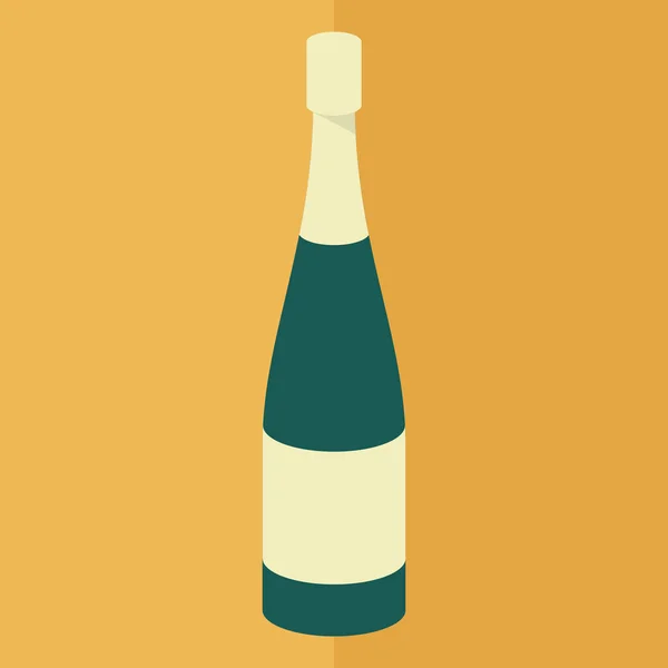 Sektflaschen Symbol Flachen Stil Isoliert Auf Weißem Hintergrund Bier Symbol — Stockvektor