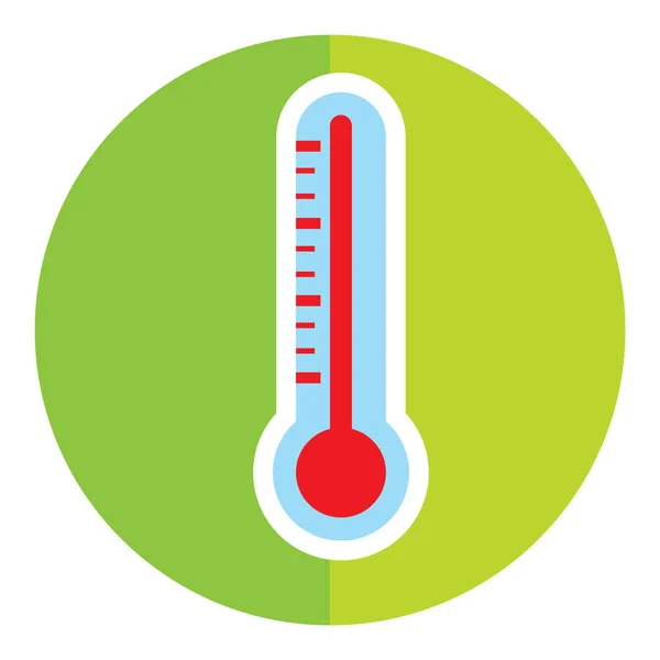 Icône Thermomètre Cercle Plat Isolé Sur Fond Blanc Illustration Vectorielle — Image vectorielle