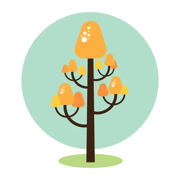 Ilustração Vetorial Uma Única Árvore —  Vetores de Stock