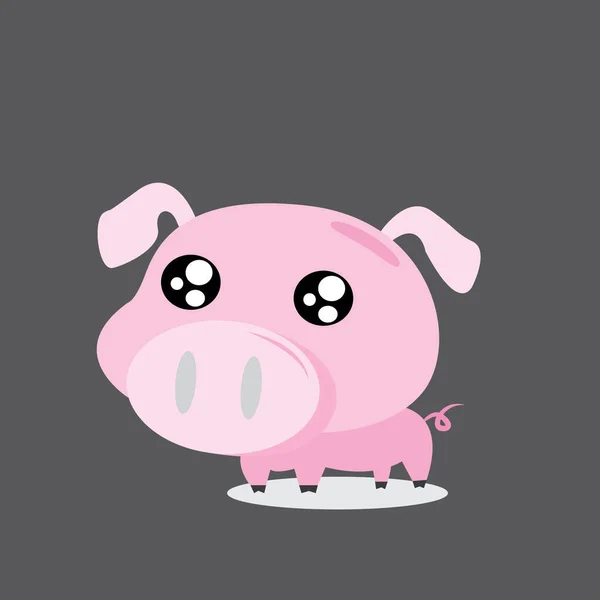 Modern Graphic Vector Illustration Funny Pig — Stock Vector