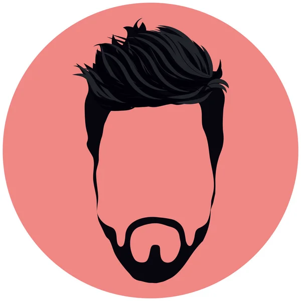 Vektor Illustration Eines Mannes Mit Bart Und Schnurrbart — Stockvektor