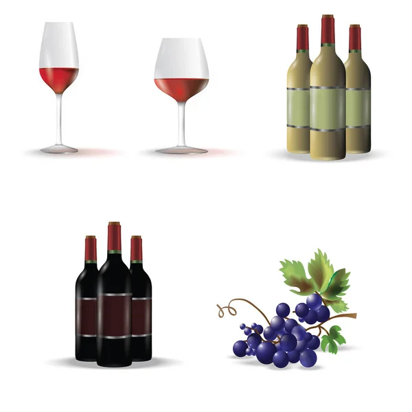 Semplice Banner Stilizzato Con Icone Del Vino Illustrazione Vettoriale — Vettoriale Stock