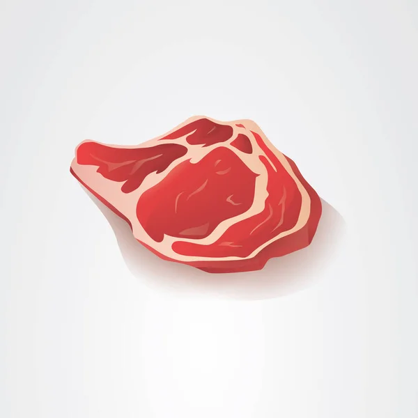 Illustrazione Vettoriale Dell Icona Della Carne Cruda — Vettoriale Stock