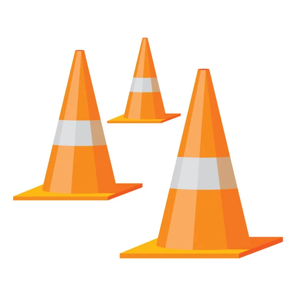 traffic cone icon in isometric 3d style isolated on white background