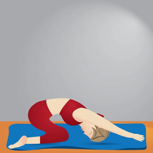 Ragazza Che Pratica Yoga Posa Triangolo — Vettoriale Stock