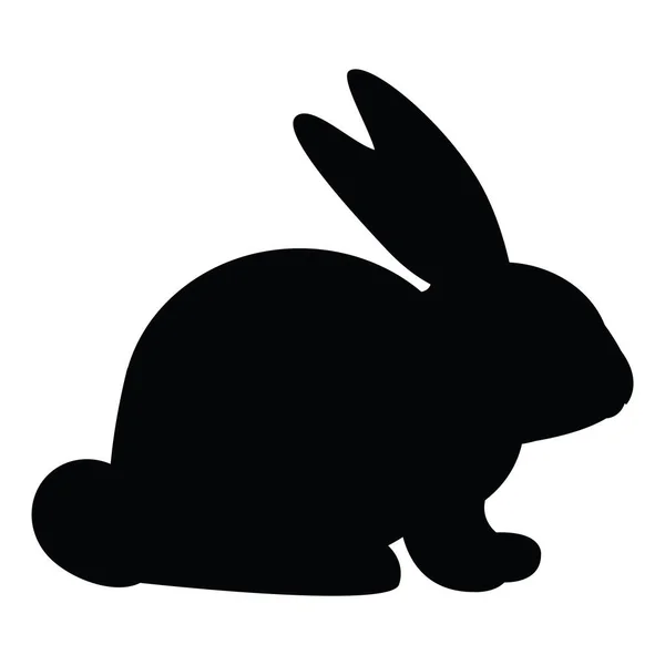 Icône Lapin Dans Style Noir Isolé Sur Fond Blanc Animaux — Image vectorielle