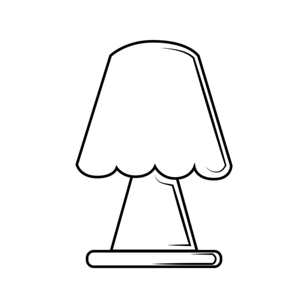 Icône Lampe Dans Style Noir Isolé Sur Fond Blanc Home — Image vectorielle