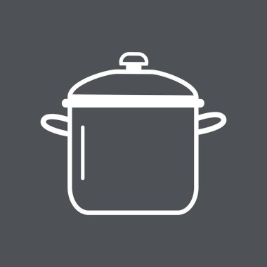 Siyah renkli tencere simgesi beyaz arkaplanda izole edildi. yemek sembolü vektör illüstrasyonu.