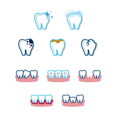 Diş düzlüğü simgesi, vektör illüstrasyonu