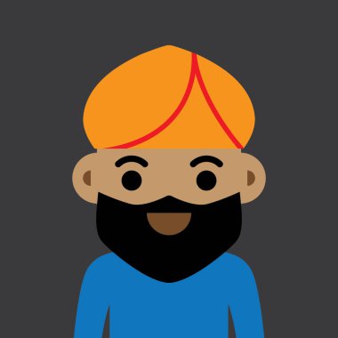 Man avatar simgesi vektör illüstrasyonu