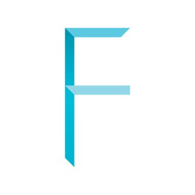 F harfi logo ikonu tasarım vektörü illüstrasyonu