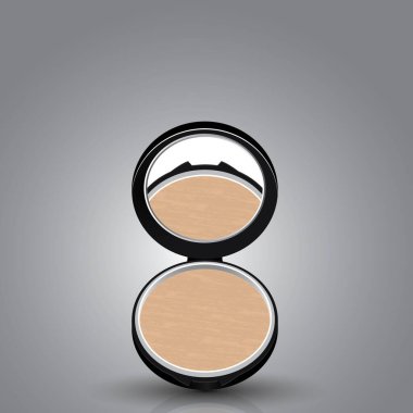 Kutudaki makyaj tozunun vektör çizimi