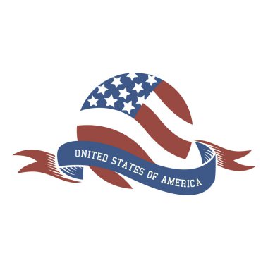 Amerikan bayrağı ve kurdelesi. tebrik kartları, posterler, yazdırma için vektör şablonu tasarımı