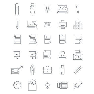 Ofis ve finans vektör simgeleri.