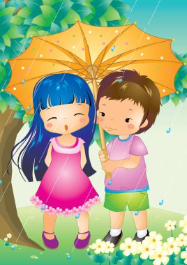 İki kız ve kızın çizimi