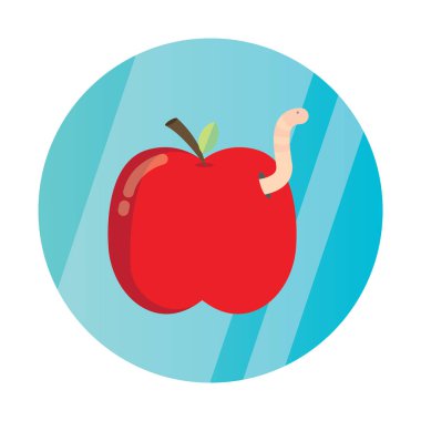 Uzun gölgeli elma yassı simgesi, eps10