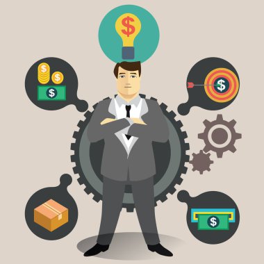 Simge tasarımı ile iş konsepti, vektör illüstrasyonu 10 eps grafik.