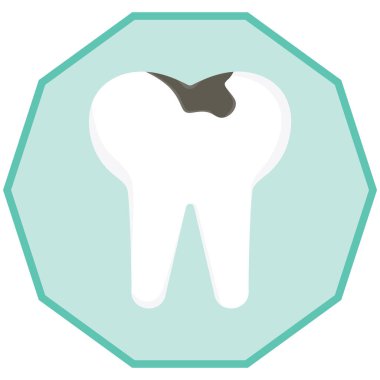 Diş düzlüğü simgesi, vektör illüstrasyonu