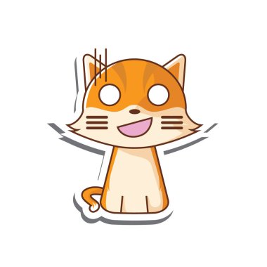 Papyonlu sevimli çizgi film kedisi.