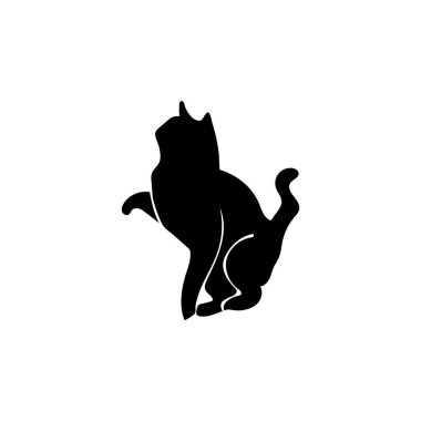 kedi silueti vektör çizimi