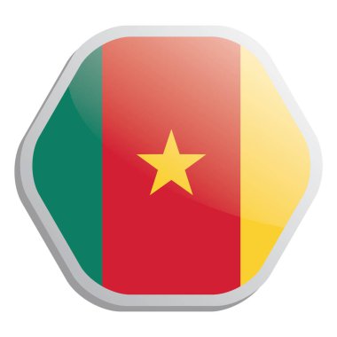 Gine bissau bayrağıyla vektör resim düğmesi