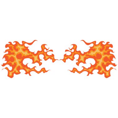 Beyaz arkaplanda yangın alevleri