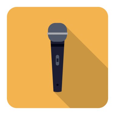 Düz renkli mikrofon simgesi. vektör illüstrasyonu