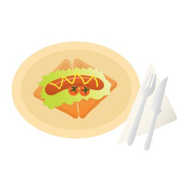 Mutfak, yemek, vektör çizimi 