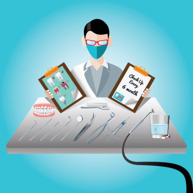 Tablet bilgisayarı olan bir tıp doktoru.