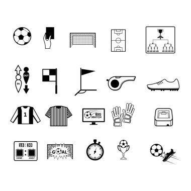 Futbol ve futbol ikonları. vektör illüstrasyonu
