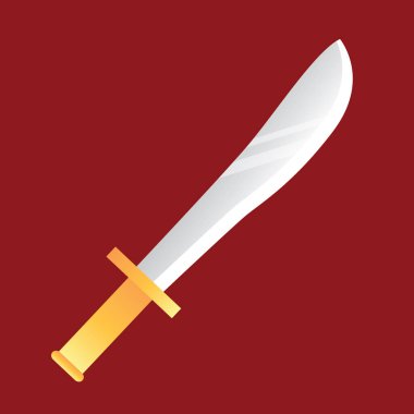 Yeşil arkaplanda düz bir kılıç simgesi