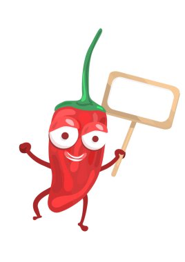 Kırmızı biberli komik çizgi film karakteri