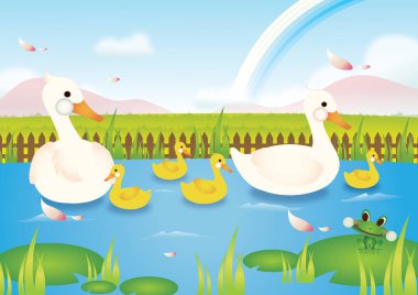 çiftlik kavramı, vektör illüstrasyonu