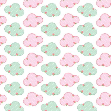 Bulutlar ve suluboya ile kusursuz desen.