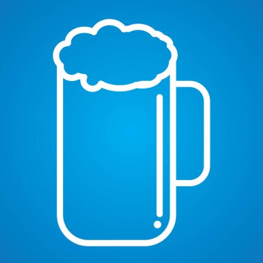 Düz renkli bira ikonu. vektör illüstrasyonu