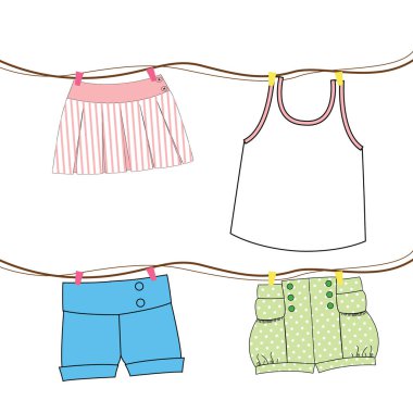 Bir çocuk kıyafetinin vektör çizimi